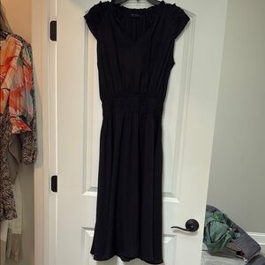 Current Air Black Ruched Sheath Midi Dress